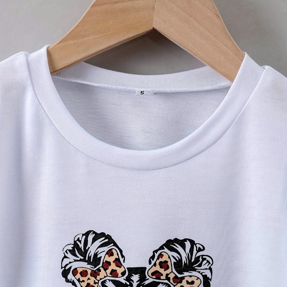 Toddler Girls Solid KIDLIFE Print Short Sleeve T-shirt Comfy Tees For Summer - Picture 2 of 5